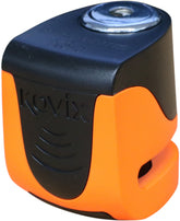 Kovix USB Alarmed Disc Lock Model Number KS6 5.5mm Pin Size - Brushed Metal, Fluo Green & Fluo Orange